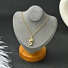 304 Stainless Steel Clear Cubic Zirconia Heart & Letter Pendant Curb Chain Necklaces for Women NJEW-FS00012-27N-6