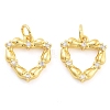 Rack Plating Brass & Cubic Zirconia Pendants KK-S371-05G-1