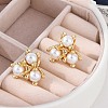 304 Stainless Steel ABS Imitation Pearl Stud Earrings EJEW-M070-06G-4