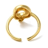 Initials Brass Open Cuff Ring for Women RJEW-N046-02Q-G-3