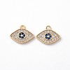 Brass Micro Pave Cubic Zirconia Charms X-KK-S350-300-2