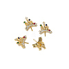 Brass Micro Pave Colorful Cubic Zirconia Crown Head Pins BAPE-PW0002-19A-01-1