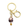 Fortune Cat Porcelain Pendant Keychain KEYC-G064-03H-1