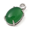 Dyed Natural Green Chalcedony Pendants G-S001-04P-3