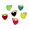 Adjustable Brass Enamel Finger Rings RJEW-B0007-02G-1