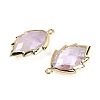 Natural Amethyst Faceted Leaf Pendants G-I375-04G-20-2