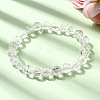 Natural Quartz Crystal Round Beads Stretch Bracelets for Women BJEW-L712-B03-8mm-2