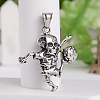Retro 316 Surgical Stainless Steel Skull Playing Football Pendants STAS-E096-36AS-1