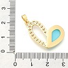 Brass Micro Pave Cubic Zirconia with Acrylic Pendants KK-S049-22G-3