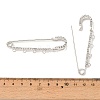 Iron Rhinestone Safety Pins Brooch Findings JEWB-E045-01B-P-3
