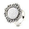 Vintage Adjustable Iron Finger Ring Components Alloy Cabochon Bezel Settings PALLOY-Q300-09AS-NR-1