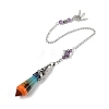 Natural & Synthetic Mixed Stone Cone Dowsing Pendulum Big Pointed Pendants AJEW-Z041-01I-AS-2