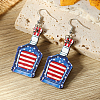 American Independence Day Bottle Wood Dangle Earrings YF8853-4-1