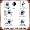 6Pcs 6 Styles Alloy Lapel Pin Backs for Backpack Clothes JEWB-UN0002-70-2