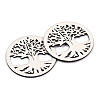 Undyed Natural Wooden Big Pendants WOOD-N007-025-2