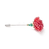 Glass Braided Bead Flower Lapel Pin JEWB-TA00003-1