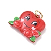 Valentine's Day 304 Stainless Steel Enamel Pendants SA-CBA08A6-07F-G-2