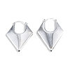 Brass Chunky Rhombus Hoop Earrings for Women EJEW-N011-82P-2