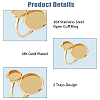 16Pcs 4 Styles 304 Stainless Steel Open Cuff Ring Findings DIY-HS0002-20-4
