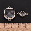 Brass with Glass Links/Connector Charms GLAA-T027-14-4