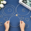 12Pcs 6 Styles Iron Ring for DIY Woven Net/Web with Feather IFIN-SP0001-50-4