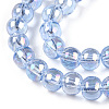 Electroplate Transparent Glass Beads Strands GLAA-T032-T6mm-AB04-3