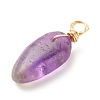 Natural Amethyst Pendants PALLOY-JF01582-01-3