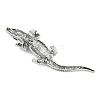 Alloy Rhinestones Alligator Brooches JEWB-S022-07B-3