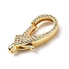 Brass Clear Cubic Zirconia Lobster Claw Clasps KK-Z078-49B-G-2