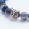 Natural Weathered Agate Beaded Stretch Bracelets X-BJEW-P072-K01-2
