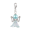 2Pcs 2 Colors Wedding Season Angel Glass Pearl & Acrylic Pendant Decorations HJEW-JM01922-02-4