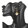 Natural Freshwater Pearl & Natural Amber Dangle Earrings EJEW-JE07368-2