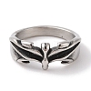 Vintage 304 Stainless Steel Bat Wing Finger Rings for Mens Womens RJEW-U005-13AS-2