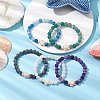 Dyed Natural Weathered Agate Round Beads Stretch Bracelets BJEW-JB11078-5