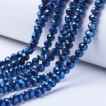 Electroplate Transparent Glass Beads Strands EGLA-A034-T8mm-UA02