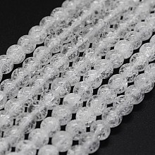 Natural Crackle Quartz Beads Strands G-K285-02-6mm