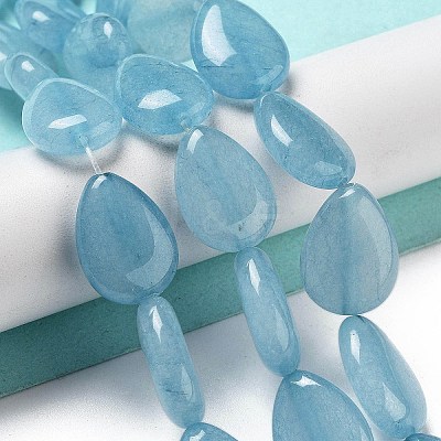 Natural Quartz Imitation Aquamarine Beads Strands G-P528-L09-01-1