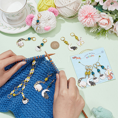 Knitting Row Counter Chains & Locking Stitch Markers Kits HJEW-AB00513-1