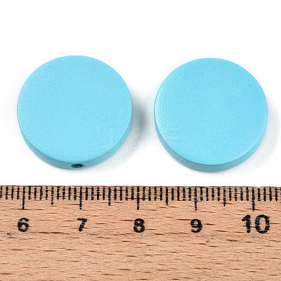 Painted Natural Wood Beads WOOD-WH0038-35B-03-1