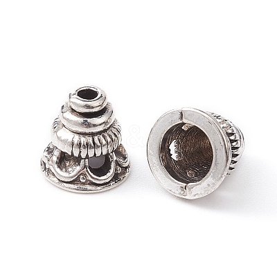 Tibetan Style Alloy Bead Cones TIBE-YW0001-37-1