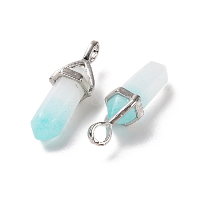 Natural White Jade Pointed Pendants G-K329-31P-1