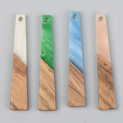 Opaque Resin & Walnut Wood Pendants RESI-S389-043A-C-1