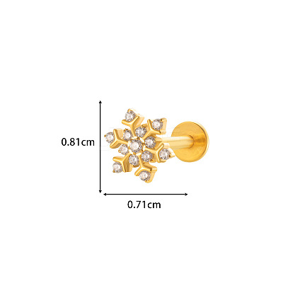 Titanium Alloy Micro Pave Cubic Zirconia Cartilage Earrings WGCFBAF-08-1