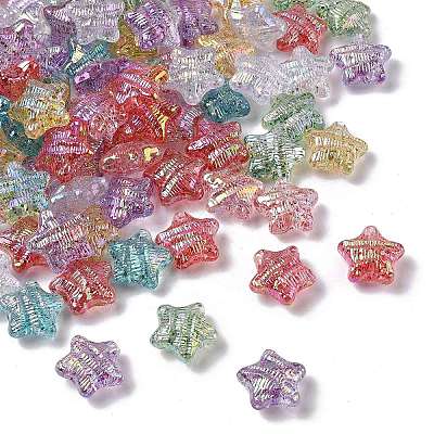 UV Plating Transparent Acrylic Beads OACR-G051-01-1