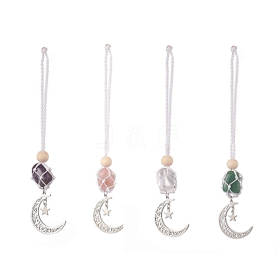 Moon 201 Stainless Steel Pendant Decorations HJEW-JM00958-1