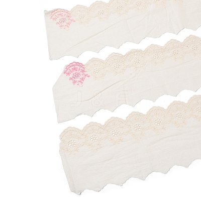 US 4.7~5 Yards Cotton Embroidery Flower Ribbons OCOR-XCP0002-47-1