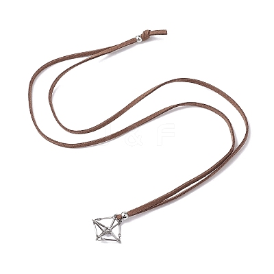 Crystal Holder Cage Necklace NJEW-JN04587-01-1