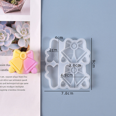 Christmas Bell Straw Topper Silicone Molds Decoration DIY-J003-08-1