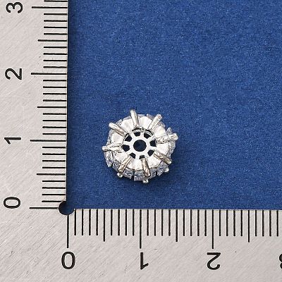 Brass Micro Pave Clear Cubic Zirconia Beads KK-D378-24S-02-1