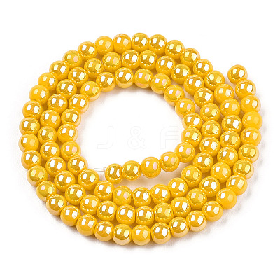 Electroplate Opaque Glass Beads Strands LS-GLAA-T032-P4mm-AB08-1